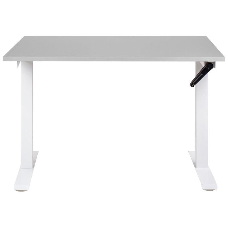 Nateasha Adjustable Metal Base Standing Desk, 119cm H x 120cm W x 72cm D, White, Grey