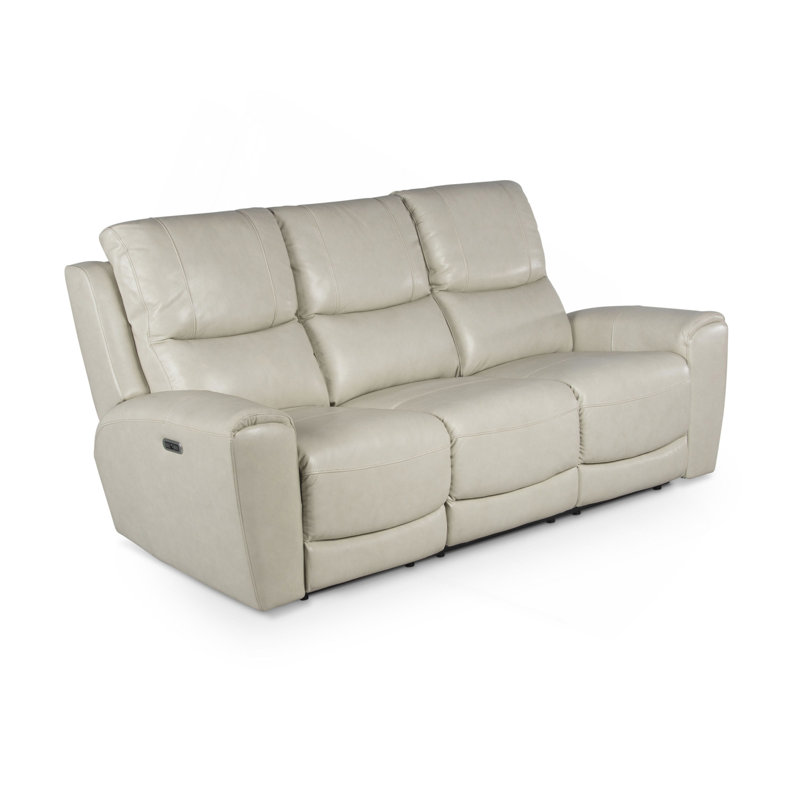 Causeuse électrique en cuir avec console - Style contemporain, commodité et confort - Chargement USB, porte-gobelets, rangement dissimulé