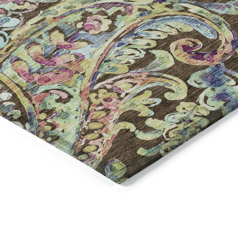 Tapis intérieur / extérieur Seoras avec envers antidérapant, Rectangle 1 pi 8 po x 2 pi 6 po