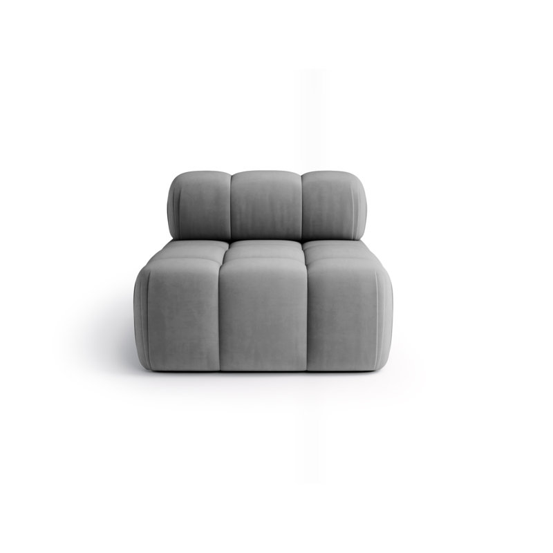 Velvet Sectional, Silver