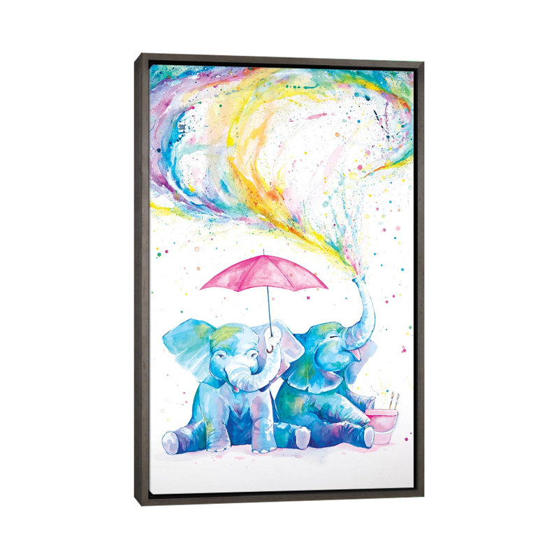 Décoration murale pour enfants Mischief, H 60 po x l 40po x P 1,5 po, Toile avec cadre gris foncé rustique
