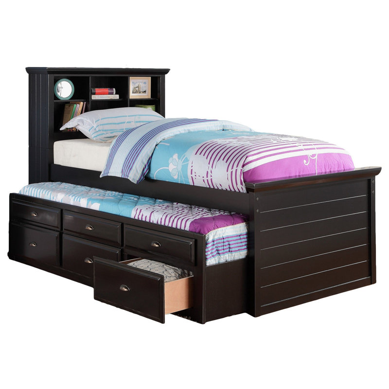 Grantley Kids Twin with Trundle with Drawers, Black
