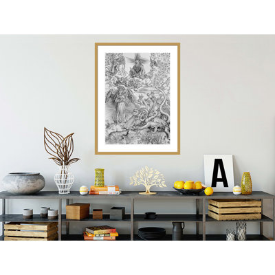 Scène apocalyptique de l'Apocalypse ou «The Revelations of St. John the Divine» par Albrecht Dürer, impression giclée sur cadre