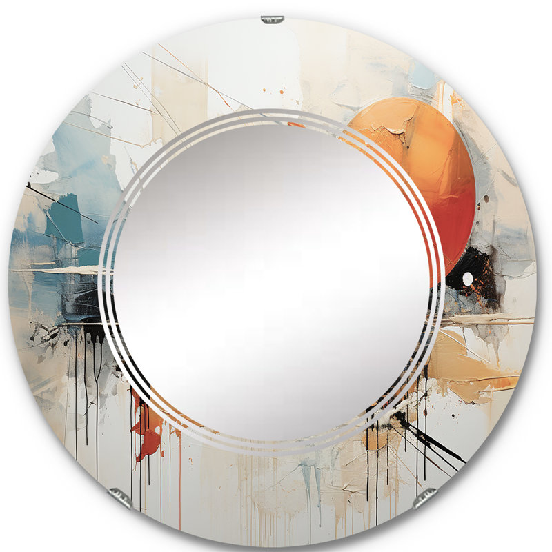 Miroir mural Teal Orange Bold Energy III, 24 po x 24 po