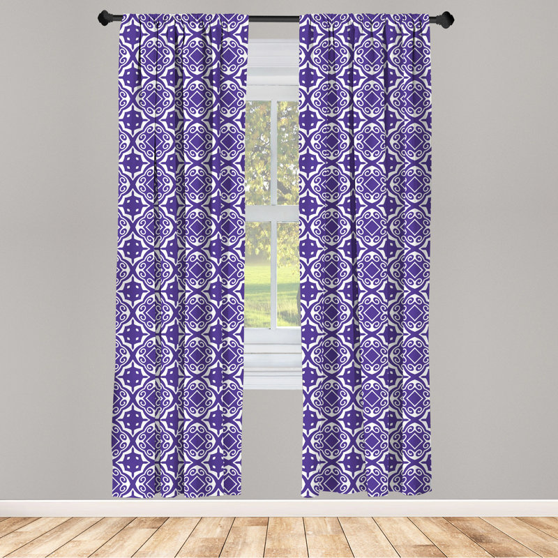 Geometric Semi-Sheer Rod Pocket Sliding Panel, 28" x 84"