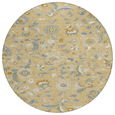Machine Washable Indoor/Outdoor Chayden ACN1006 Wheat 2'3" x 7'6" Runner Rug