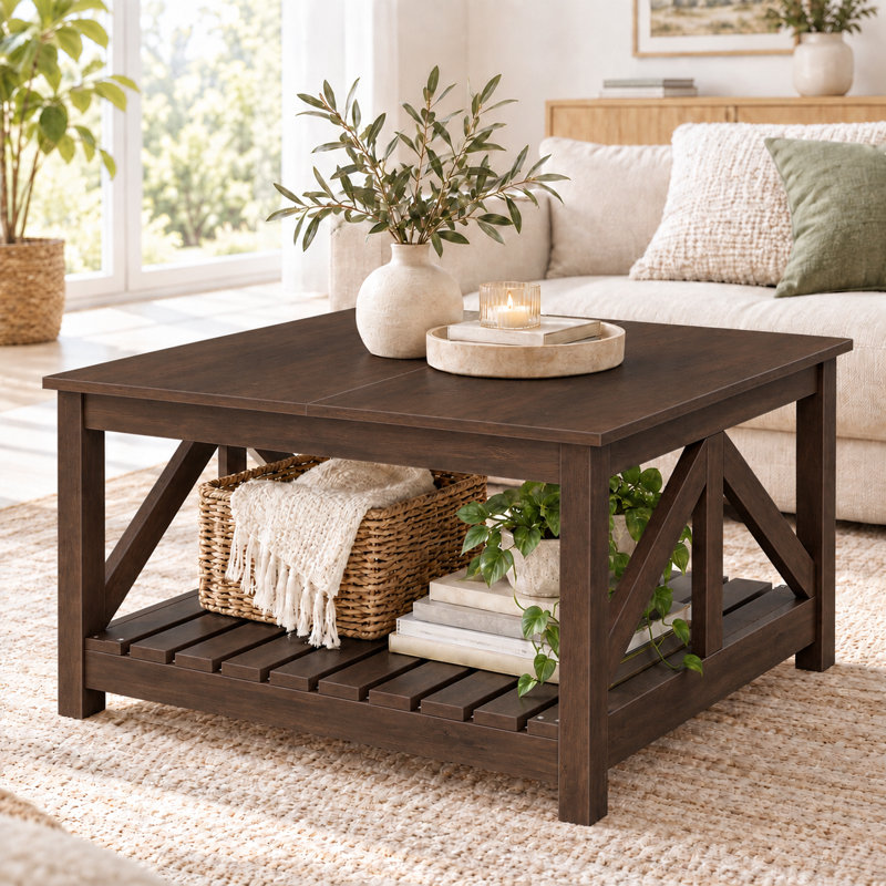 Table basse 31,5 po Farmhouse, Brun, Brun