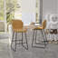 Tabouret de bar 2 pièces en cuir synthétique avec pieds et repose-pieds en métal-106402467