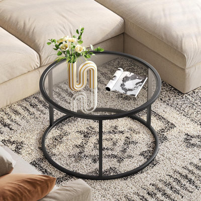 Petite table basse ronde en verre