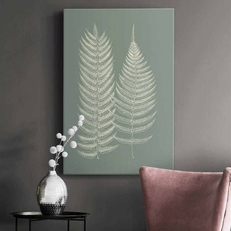 Fougères sur sauge - impression sur toile tendue, L 8 po x H 12 po