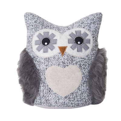 Elements Decorative Polyester Door Stopper, Grey Owl