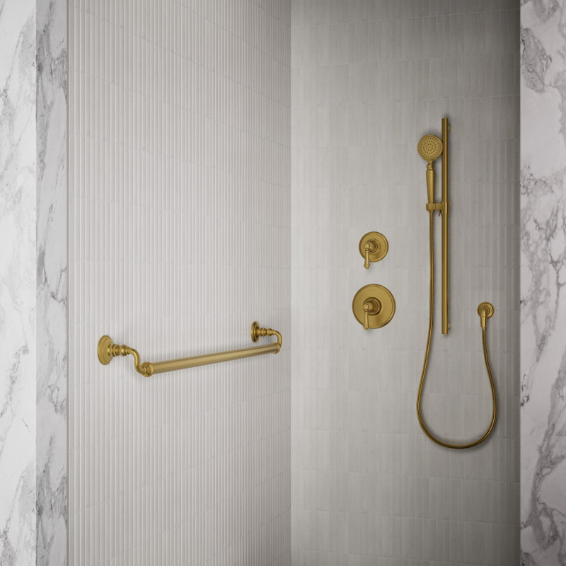 Artifacts Grab Bar, 42"W, Vibrant Brushed Modern Brass