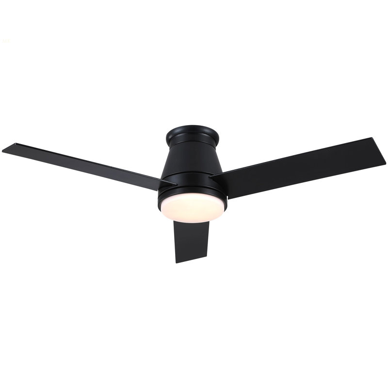 48" Black Lowe Profile Ceiling Fan With Light