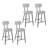 Boucle Upholstered Bar Stools, Modern Counter Height Bar Chairs With High Back, Footrest And Metal Leg-123077989-123077988