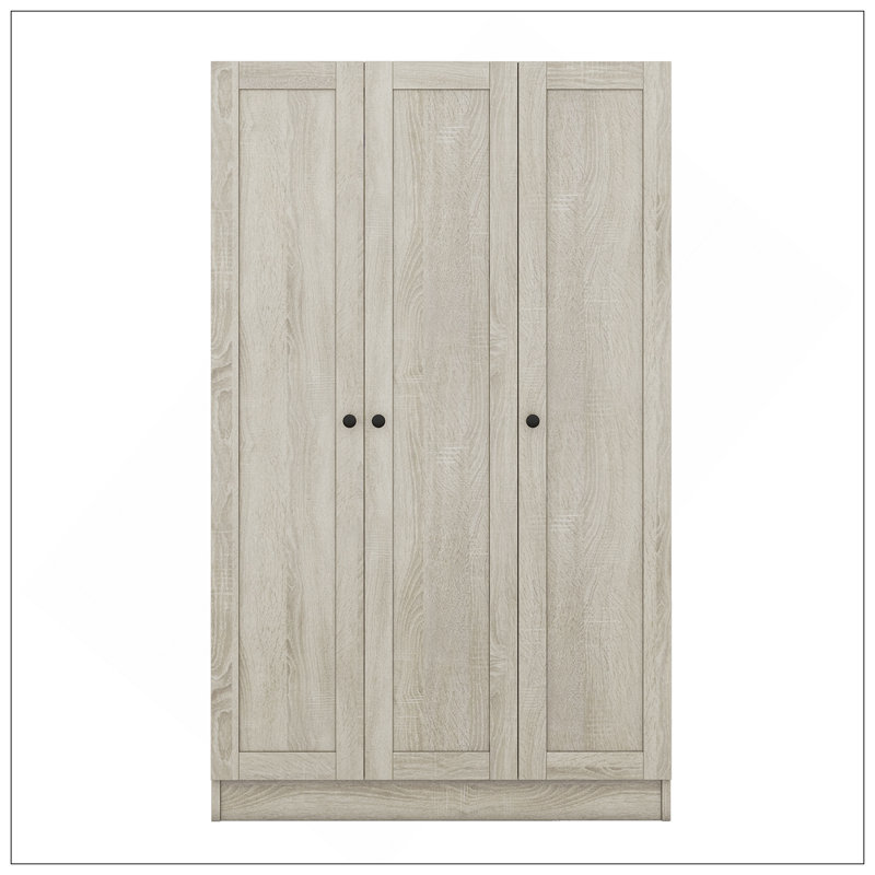 Armoire à 3 portes avec tablettes, Gris