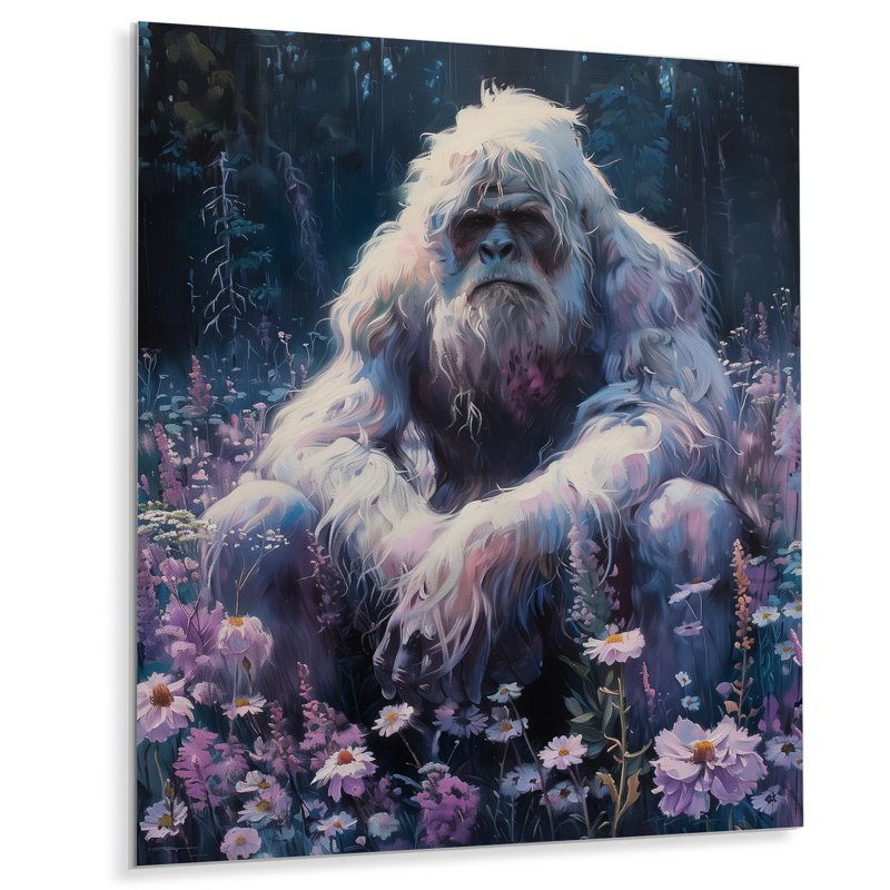 Décoration murale rose et gris Sasquatch Sanctuary I - Bigfoot, Métal métal, H 20 po x l 12 po x P 1 po