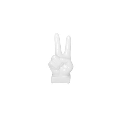 Sculpture en céramique blanche lustrée à la main - H 9,00 po