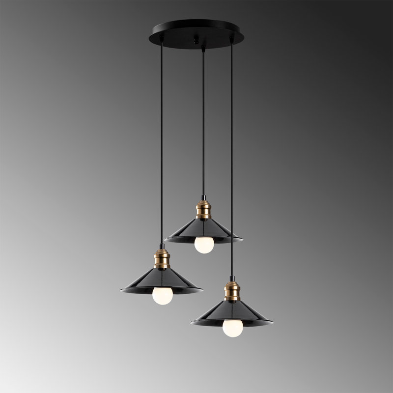 Luminaire suspendu conique à 3 lumières Excalibur
