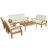 Alaincourt Brown Teak Wood Patio Conversation Set Outdoor Seating Set with Cushions, Set of 5 77", 54"W