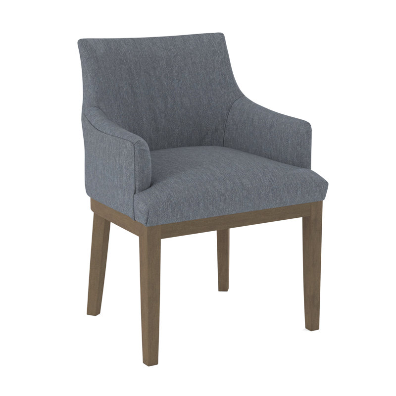 19'' H Upholstered Armchair, Weathered Gray, Salvador Asphalt