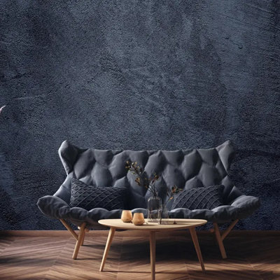 Navy Textured Concrete Wall Mural