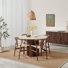 Penny Round Dining Table With 4 Carlton Wishbone Wood Dining Chairs - Elegant Scandi Inspired