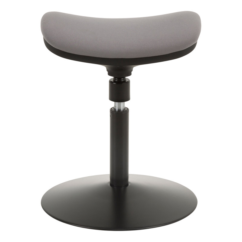 Roxane Height-Adjustable Saddle Seat Sit to Standing Swivel Active Stool, Gray