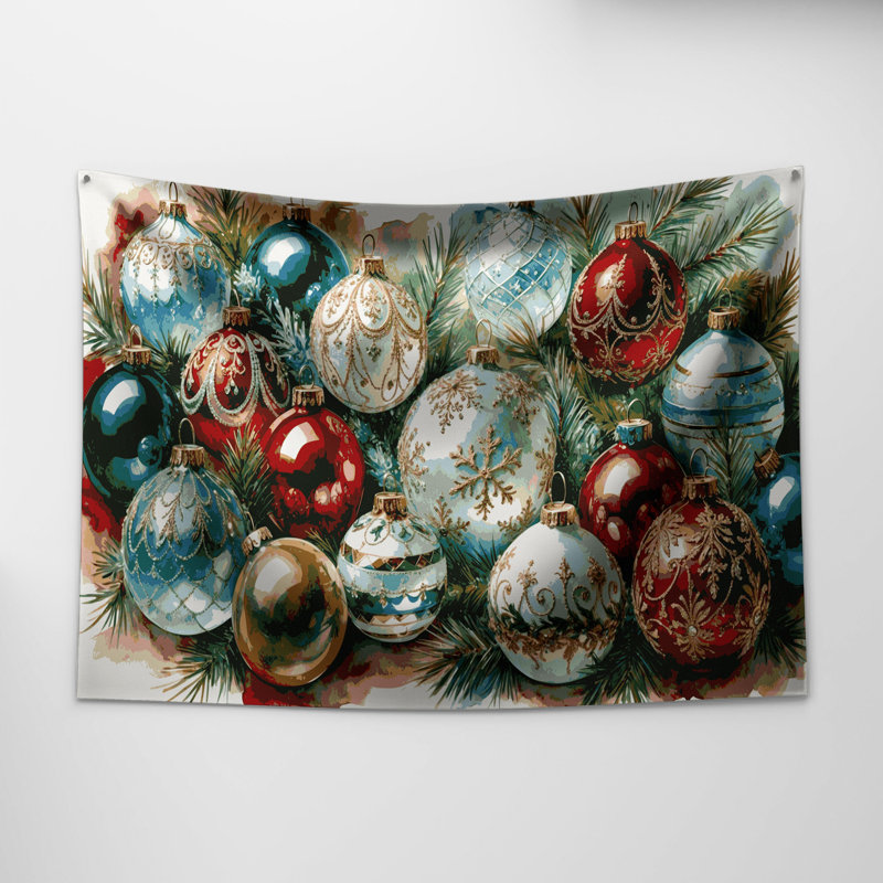 Tapisserie murale de la collection Vintage Christmas, 68 po x 80 po