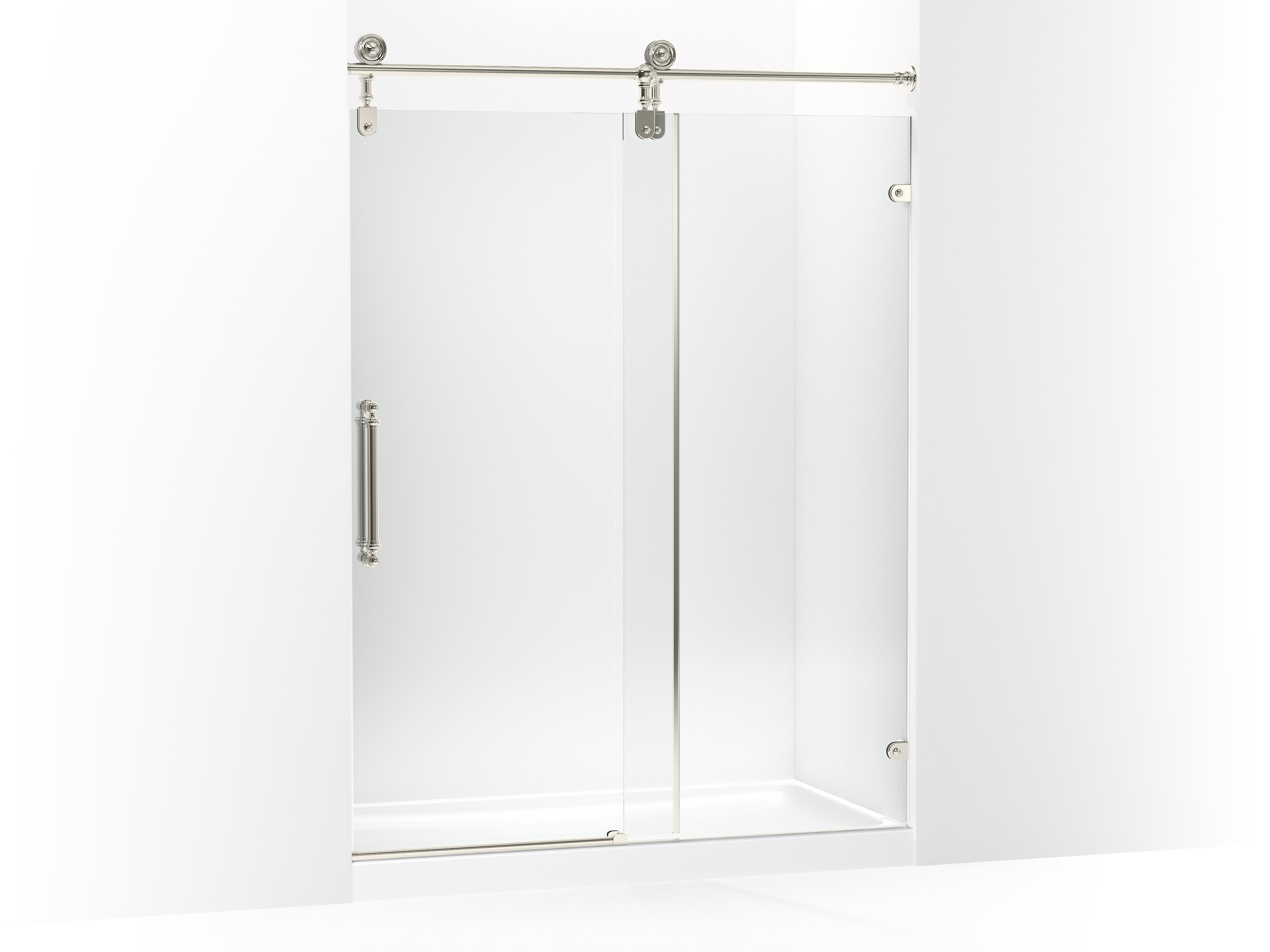 KOHLER Artifacts 80.875 in. H x 59.25 in. W Sliding Shower Door with 3/8 in. Thick Glass in Polished Chrome
