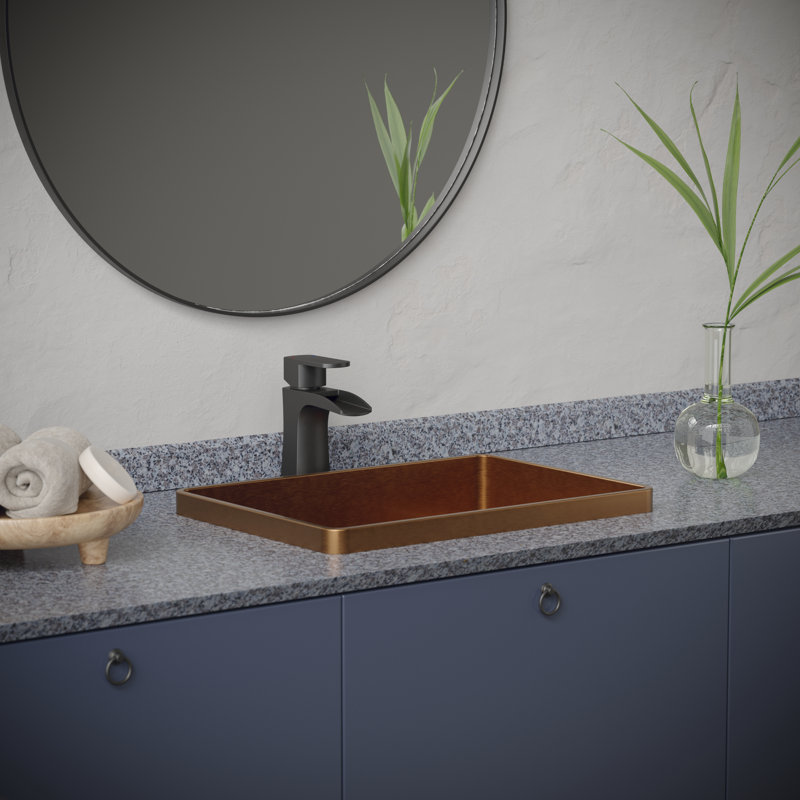 Karran Cinox 14.25'' Stainless Steel Rectangular Bathroom Sink, Copper