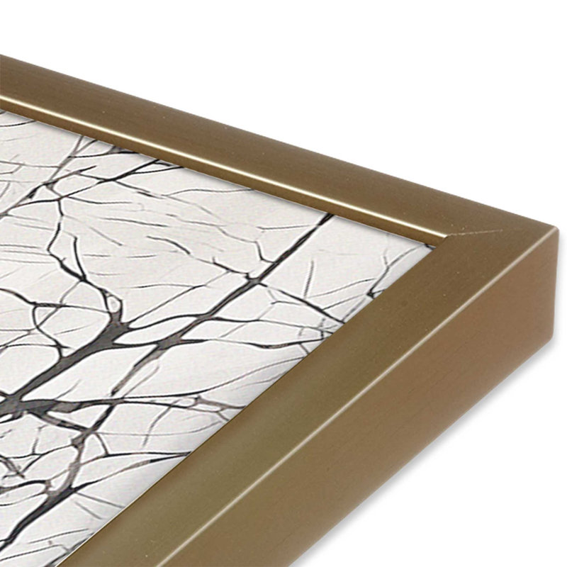 Winter's Lace I, Single Picture Frame Brushed Gold, 17.25" H x 13.25" W