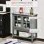 Armoire à café, buffet moderne, armoire de cuisine avec 2 portes en verre, tablette intérieure réglable et tablette inférieure