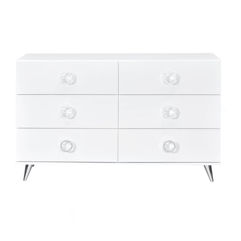 Commode blanche à 6 tiroirs
