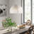 Moon 1-Light Rattan Pendant - White