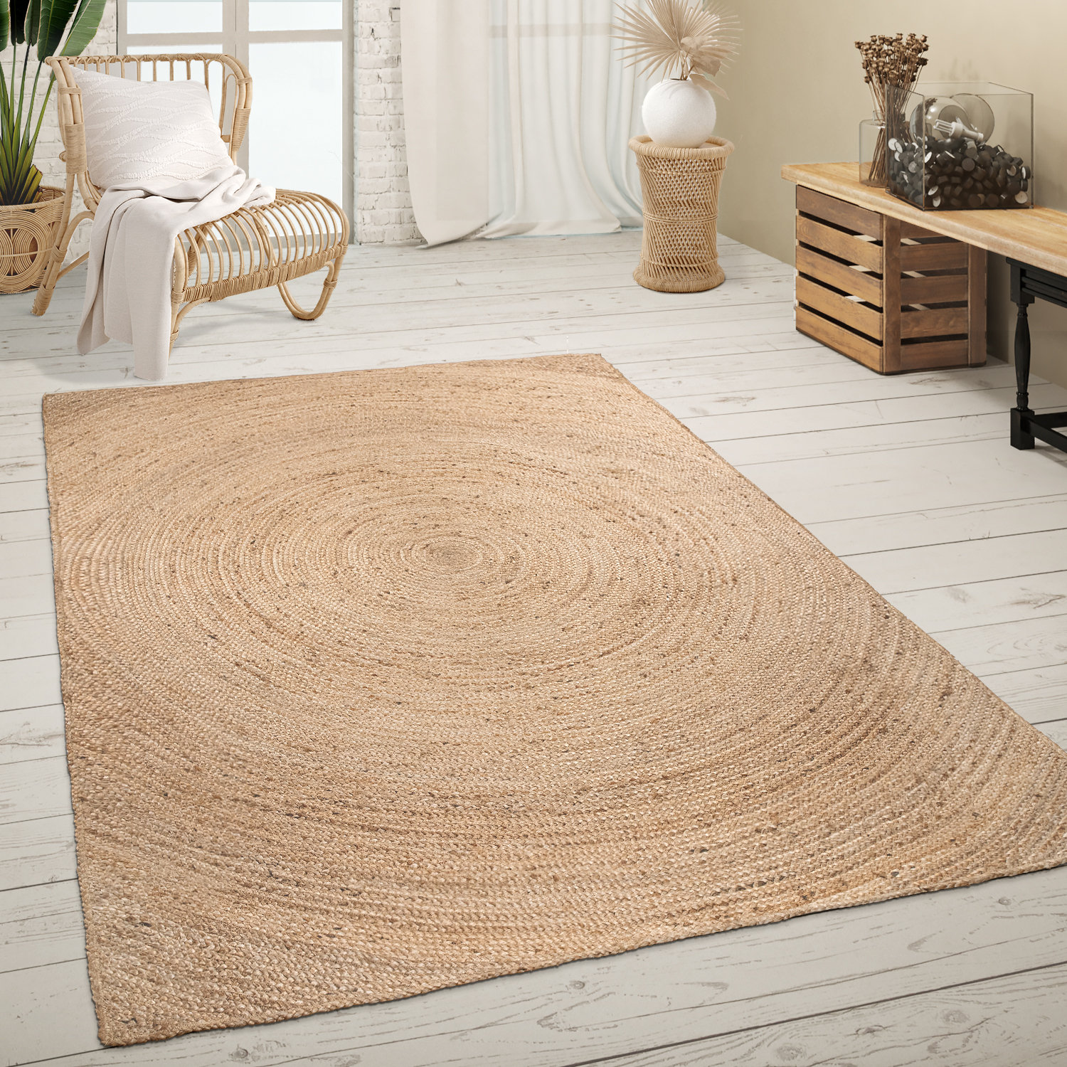 Rug 100% Natural Jute Braided Style Handmade 2x3 Feet Area Rug