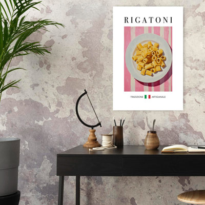 «Fresh Rigatoni Still Life», art mural traditionnel minimaliste