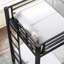 Lit superposé triple en L avec bureau intégré et garde-robe, lit simple superposé au-dessus d'un lit simple TG et lit mezzanine double, aucun sommier requis.