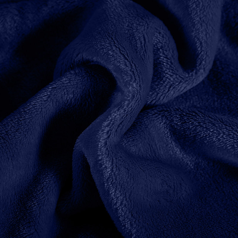 Ultra-Soft Fleece Blanket - Plush Warm Bed & Sofa Throw for All-Season Comfort, Navy, King (200cm x 240cm)