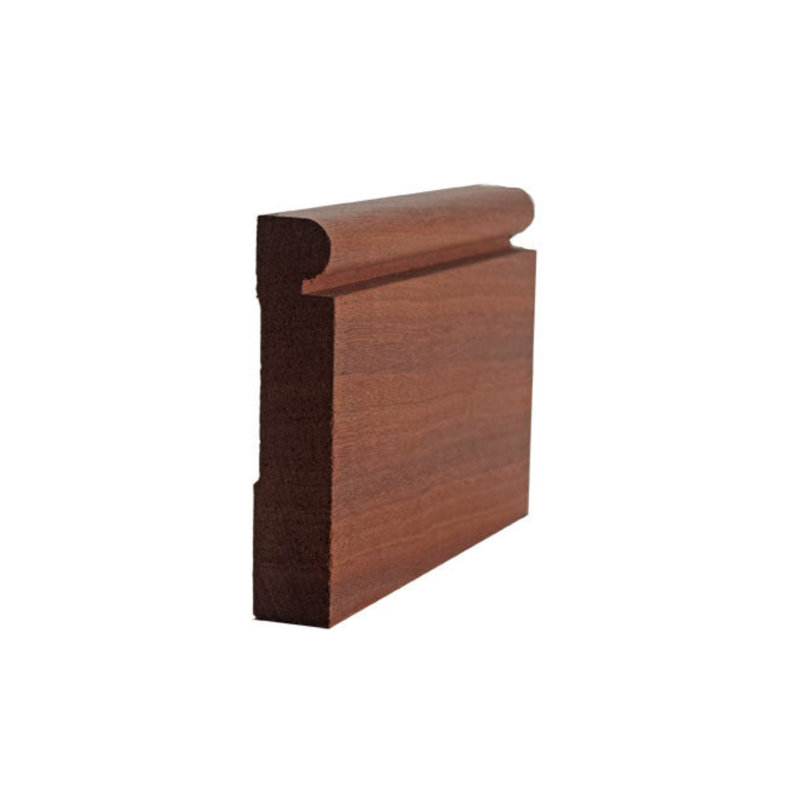 Moulure de plinthe perlée de 3 1/2 po de hauteur x 3/4 po EWBB25. Sans finition, Acajou Sapele