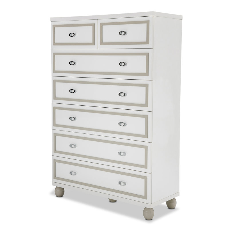Commode 7 tiroirs Sky Tower, Blanc nuage