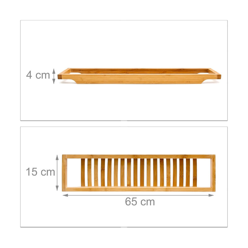 Freestanding Bamboo Bathroom Accessory Tray