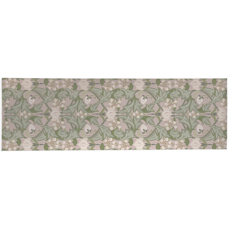 Ogee Leaf Outdoor Rug, Runner 2'6" x 8'
