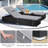 Set of 2 All-Weather Wicker Outdoor Chaise Lounges - Adjustable Backrest, Washable Cushions with Side Table-1432191248