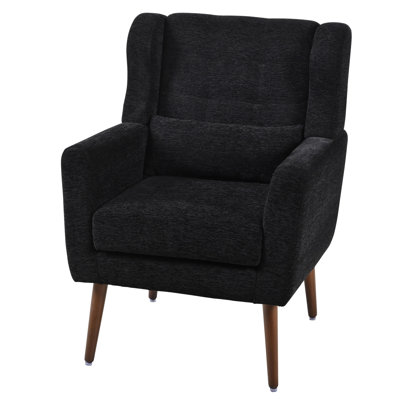 Chaise de lecture confortable avec tissu en chenille, capacité de poids élevée et finition en bois lisse pour le bureau