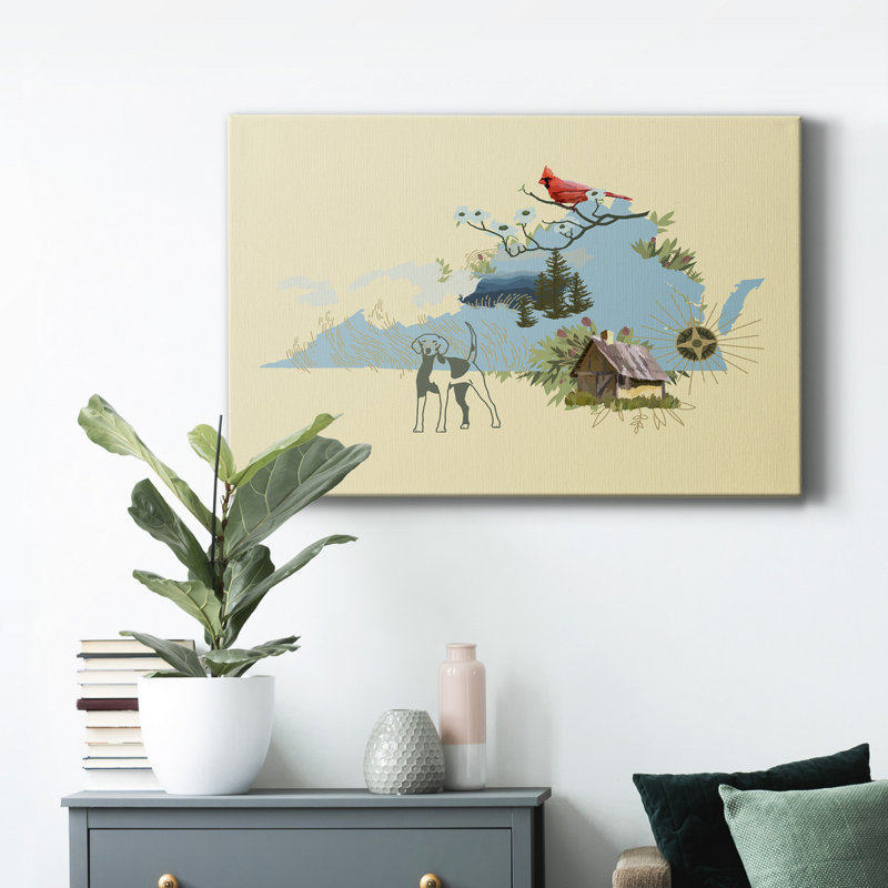 " Illustrated State-Virginia ", 36" H x 24" W x 1" D
