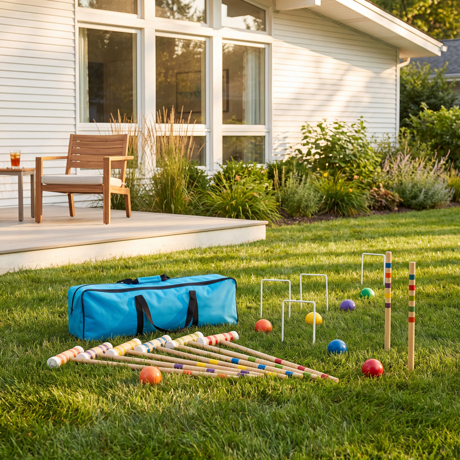 Hey Play 6-Player Wood Croquet Set