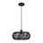 Luminaire suspendu noir mat 1 lumière avec abat-jour en rotin Baney