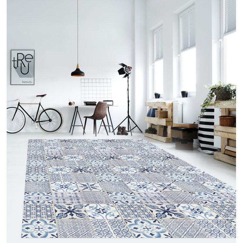 Ajesh Vinyl Machine Printed Area Rug, Rectangle 133 x 200cm