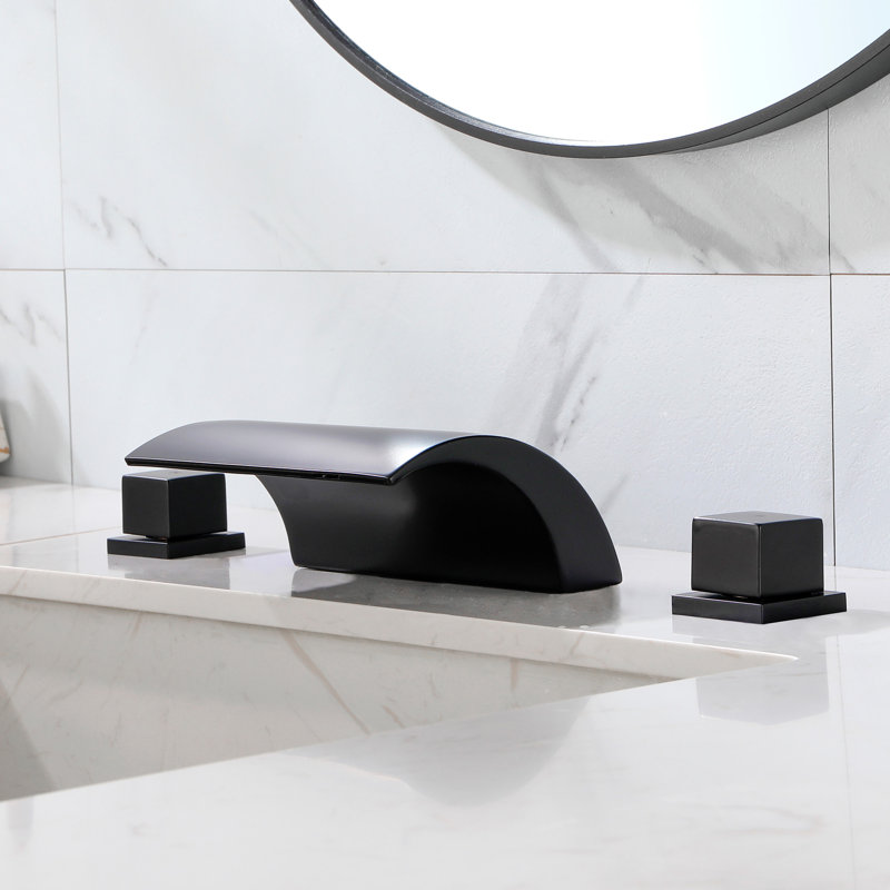 Robinet pour salle de bain à 3 trous, Noir