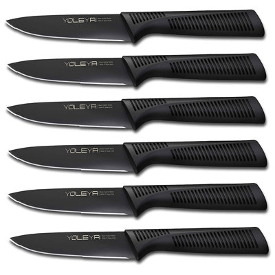 YOLEYA 6 Piece High Carbon Stainless Steel Steak Knife Set